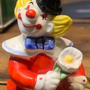 MUSICAL SCHMID CERAMIC CLOWN FIGURINE HANDPAINTED JAPAN